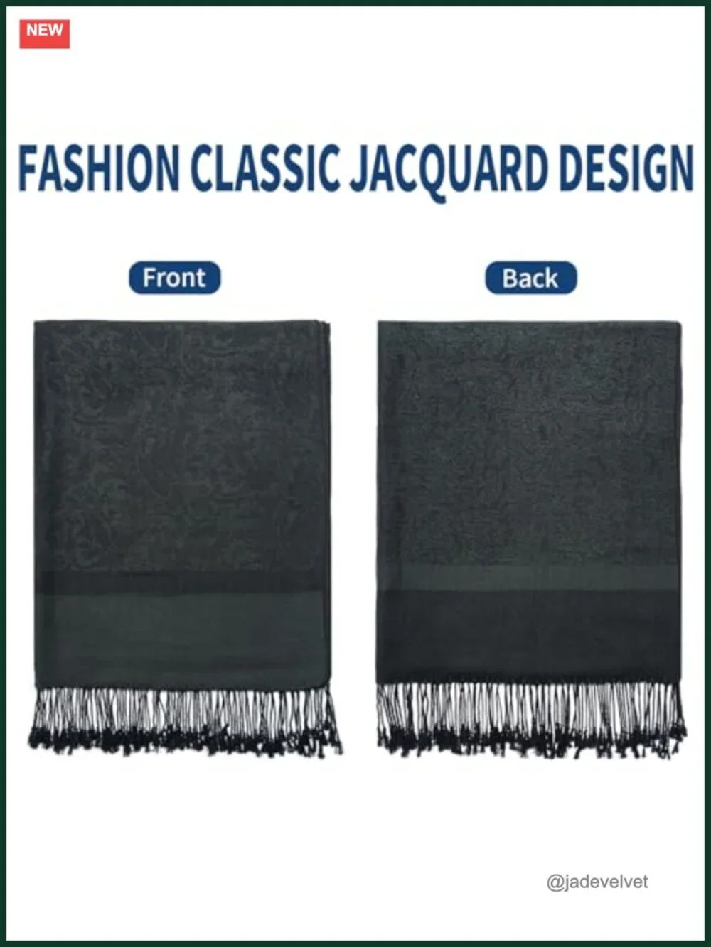 Paisley Pashmina Shawl Wrap Reversible Jacquard Scarf with Fringe